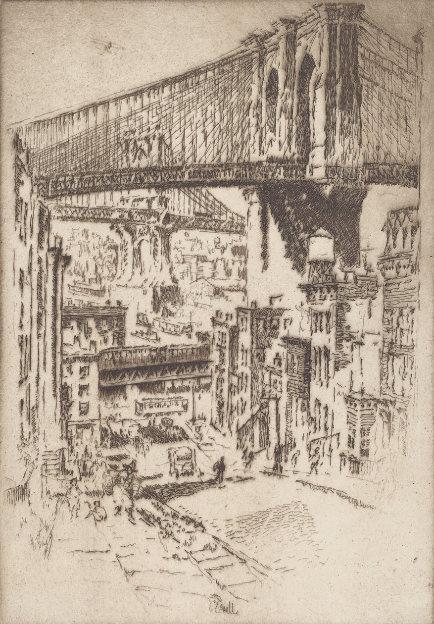 Mosty z Brooklynu, 1921. autorstwa Joseph Pennell