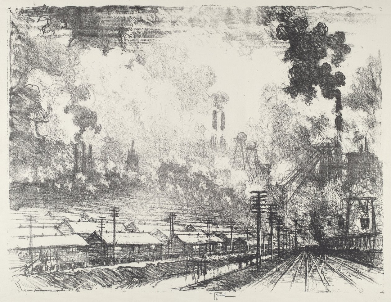 Kopalnia Węgla, 1916. autorstwa Joseph Pennell