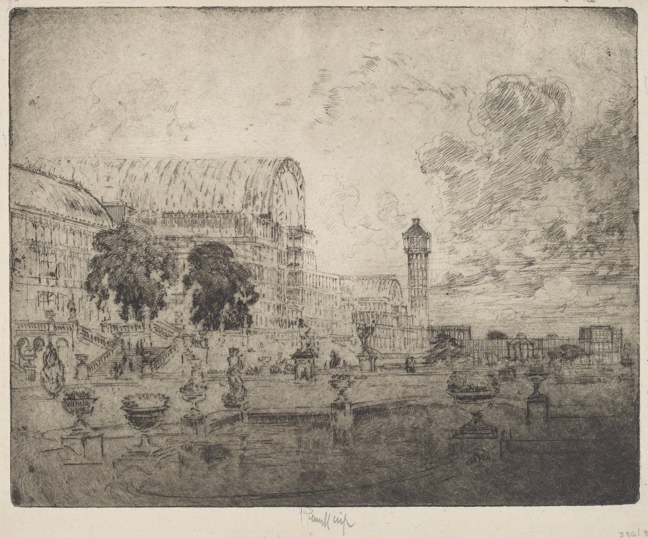 Kryształowy Pałac autorstwa Joseph Pennell