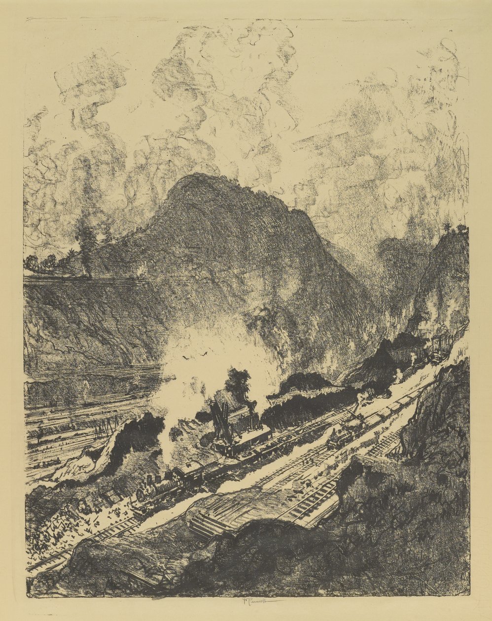 Cięcie z Culebra autorstwa Joseph Pennell