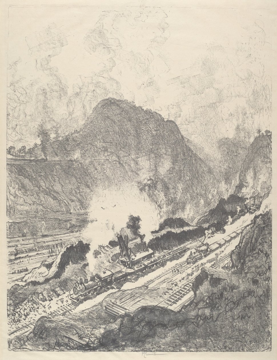 Cięcie z Culebra, 1912. autorstwa Joseph Pennell