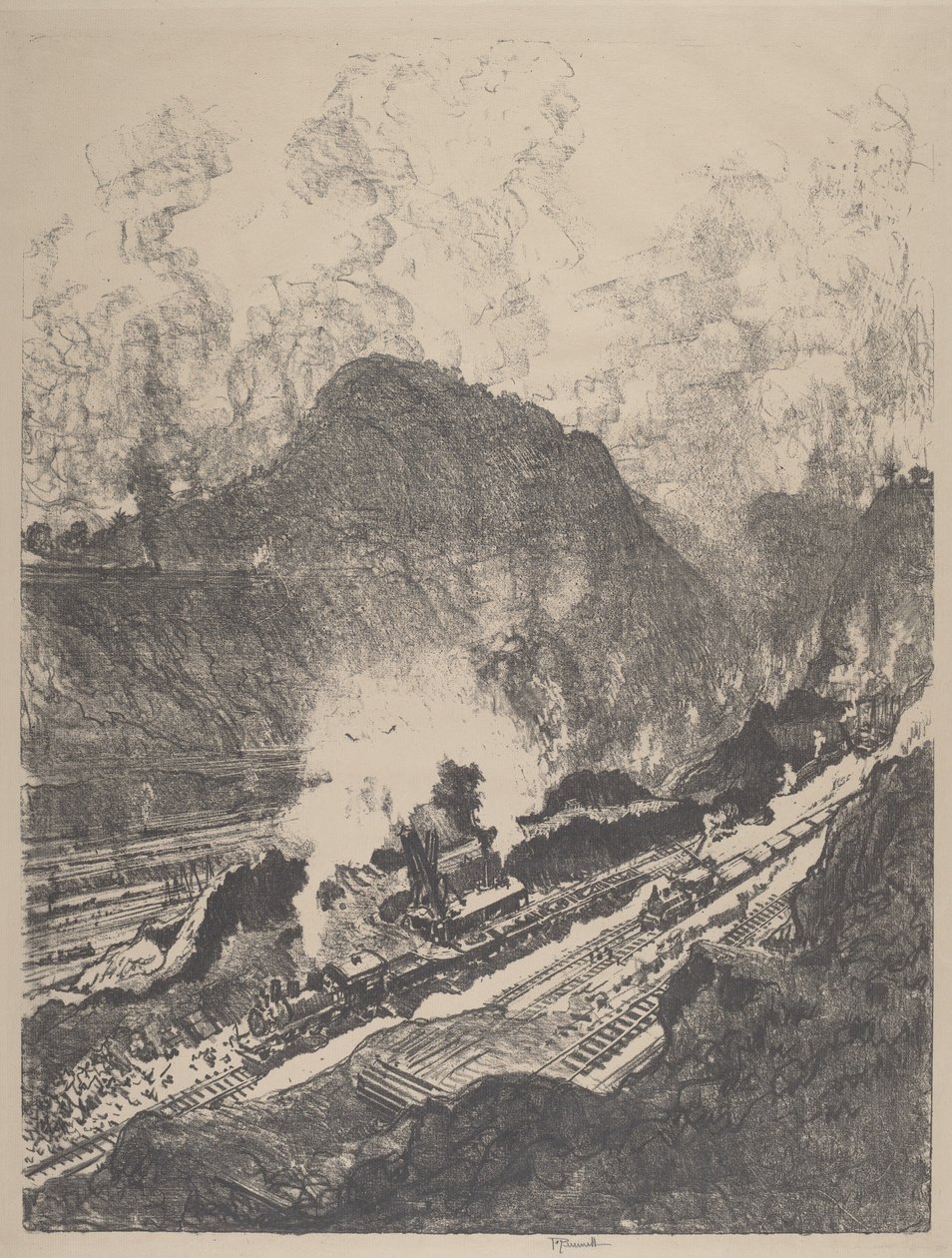 Cięcie z Culebra, 1912. autorstwa Joseph Pennell