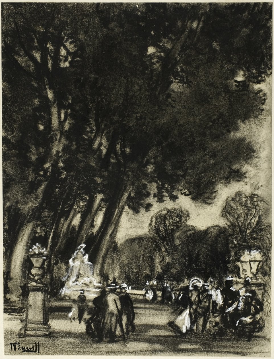 Ogród Wyspy, Aranjuez autorstwa Joseph Pennell