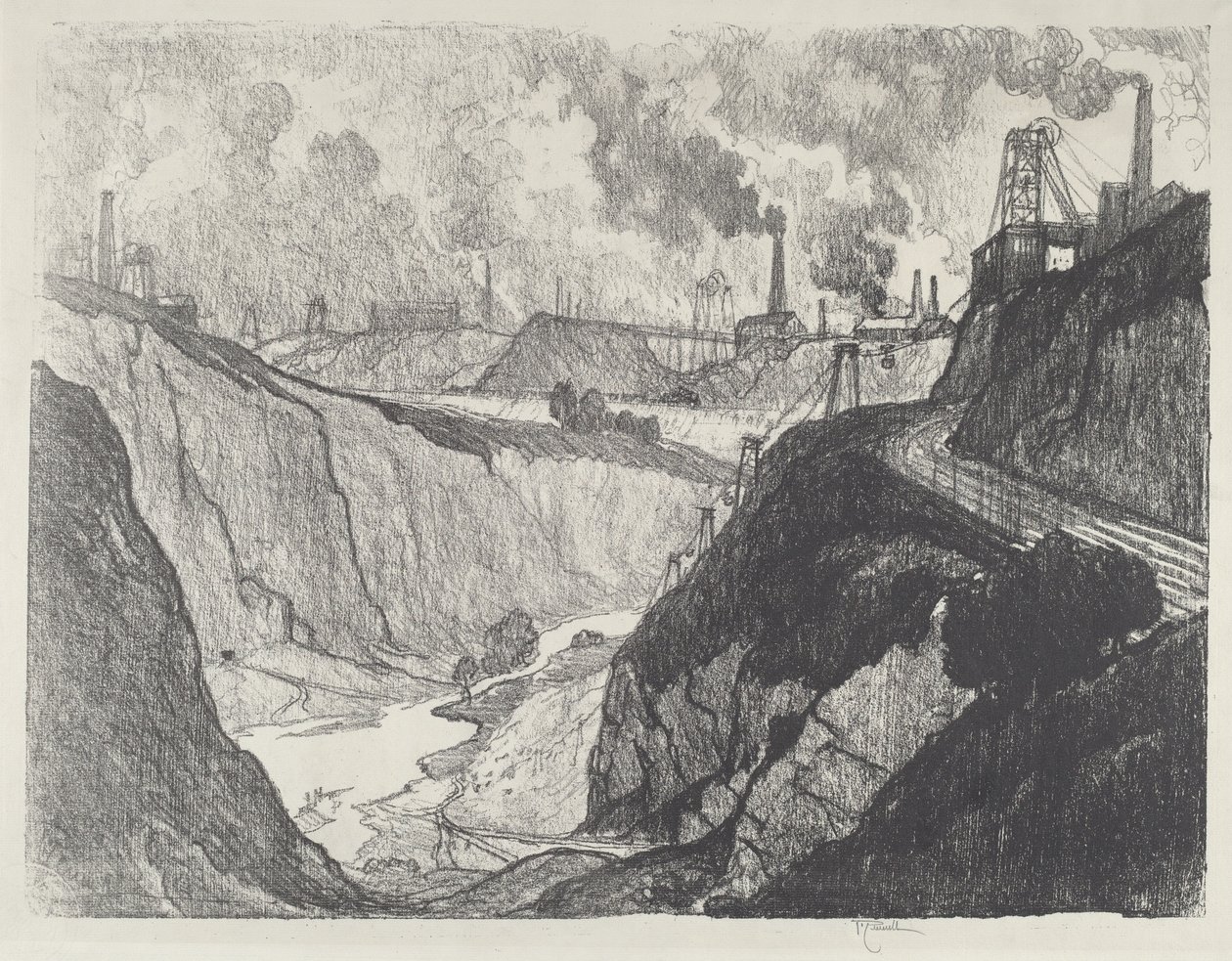 Kopalnia żelaza autorstwa Joseph Pennell