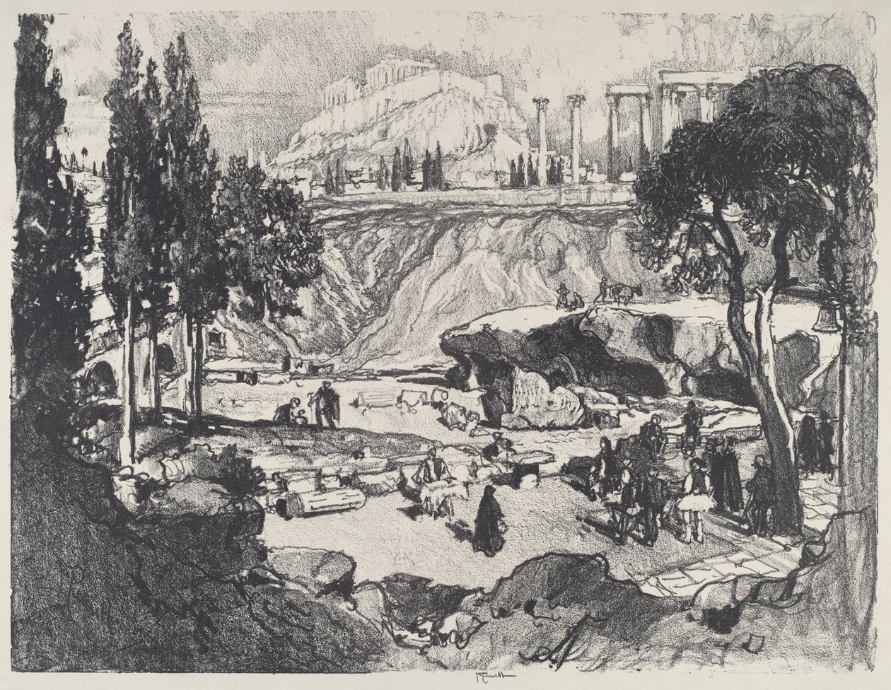 Mały Fete, Ateny, 1913. autorstwa Joseph Pennell