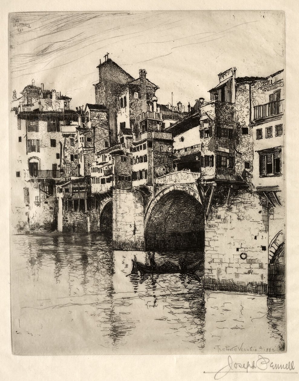Ponte Vecchio, 1883. autorstwa Joseph Pennell