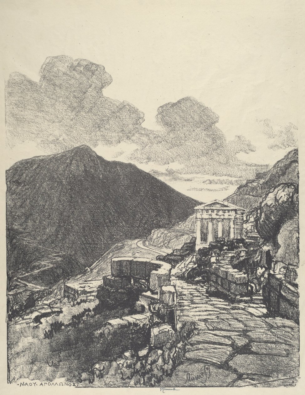 Skarbiec Aten, Delphi autorstwa Joseph Pennell