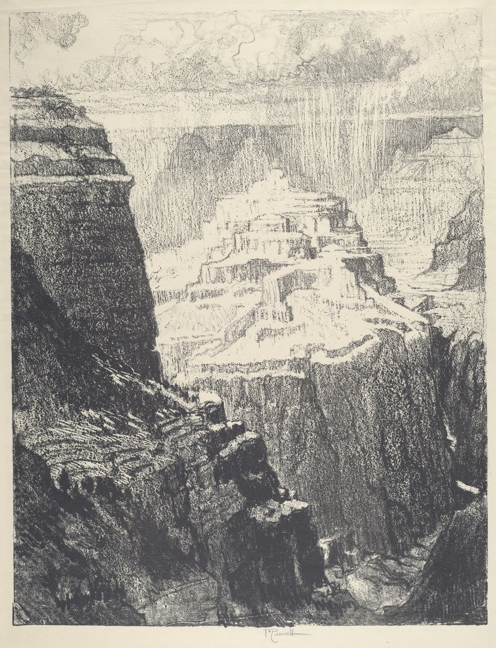 Miasto otoczone murami, 1912. autorstwa Joseph Pennell