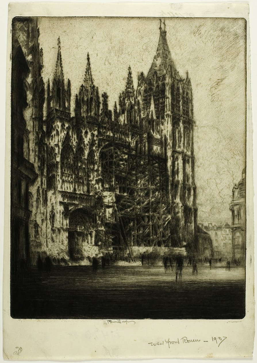 Front Zachodni, Katedra w Rouen autorstwa Joseph Pennell