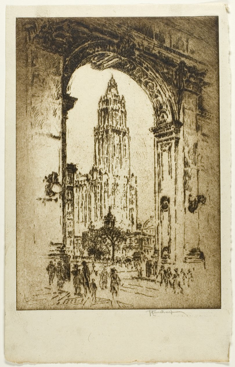Woolworth przez Arch autorstwa Joseph Pennell
