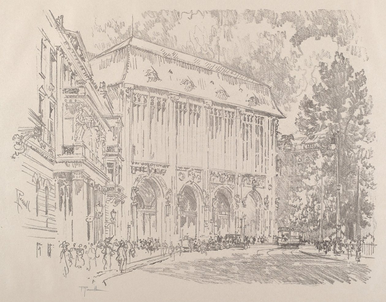Wertheim, Leipziger Platz, Berlin autorstwa Joseph Pennell