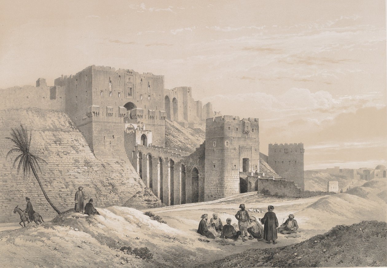 48. Zamek Aleppo, 1843. autorstwa Joseph Philibert Girault De Prangey