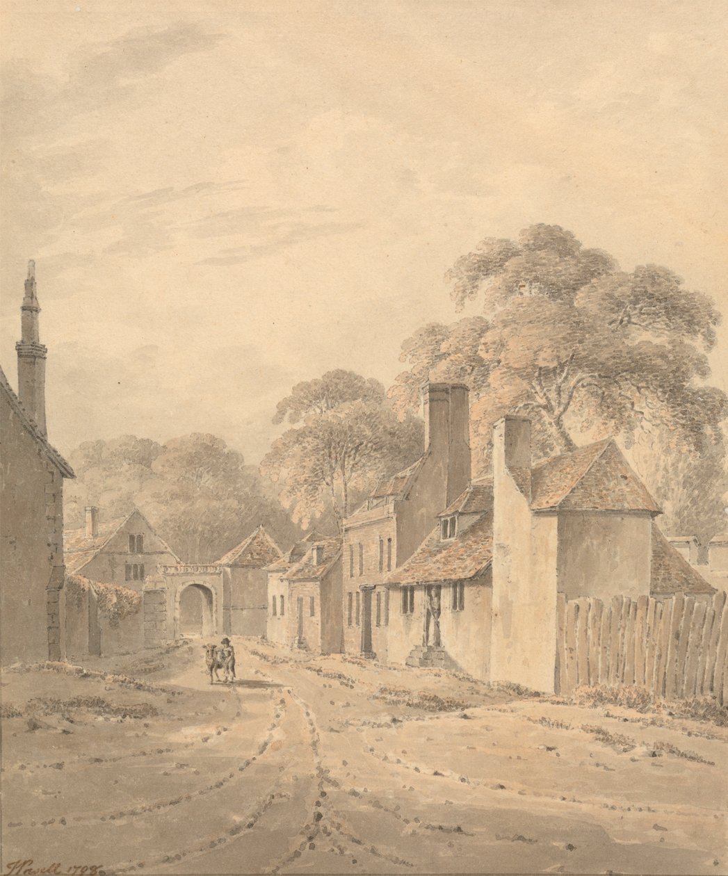Brama Exeter, Harnham Road, Salisbury autorstwa Joseph Powell