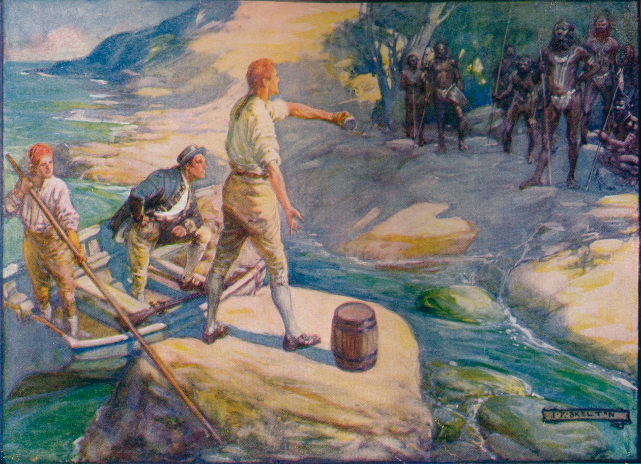Tubylcy zgromadzili się wokół nich, ok. 1908, ok. 1920. autorstwa Joseph Ratcliffe Skelton