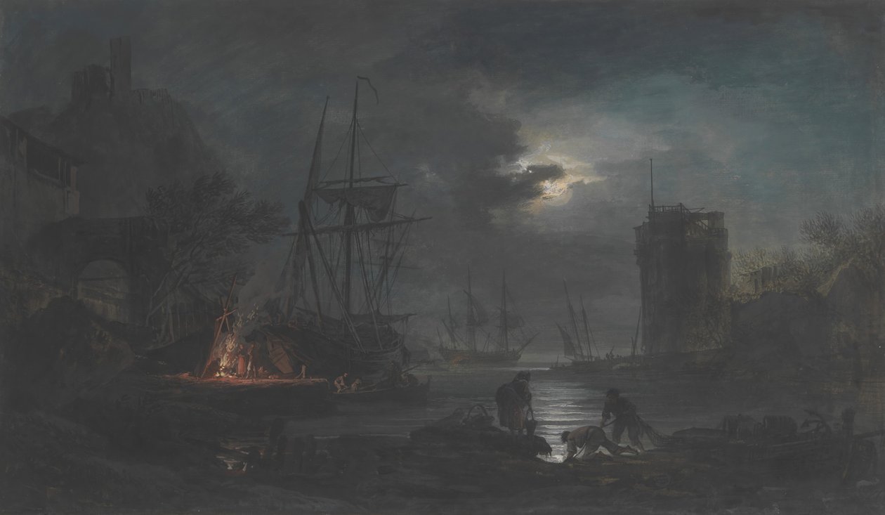 Światło księżyca, b.d. autorstwa Joseph Vernet.