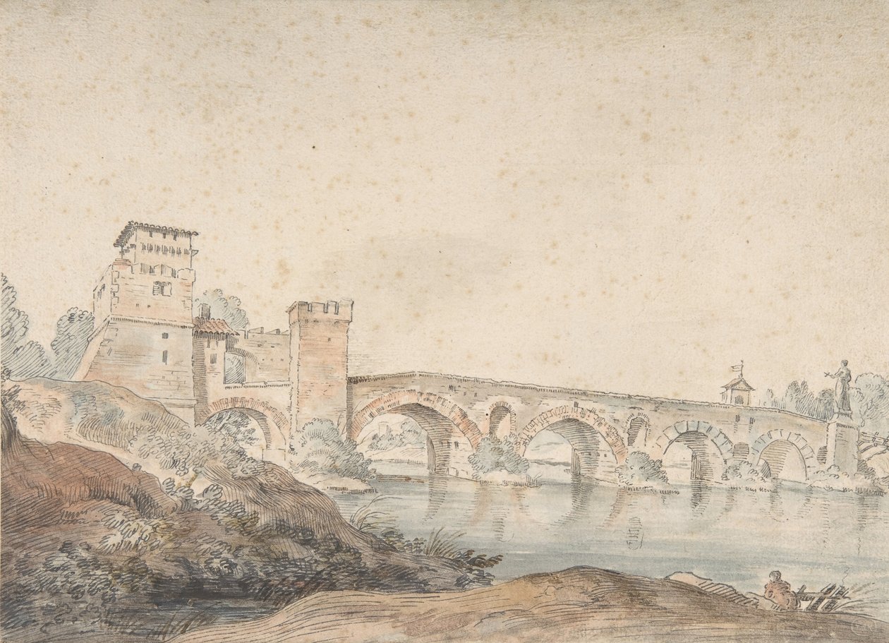 Ponte Molle, Rzym, XVIII wiek. autorstwa Joseph Vernet.