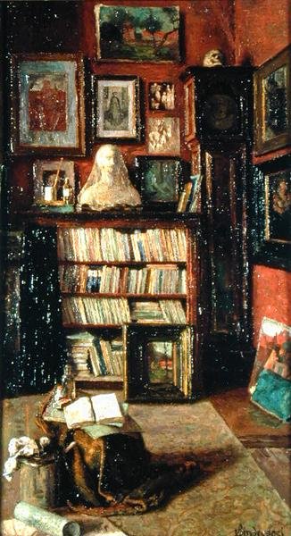 Wnętrze (olej na płótnie) autorstwa Joseph Xavier Vindevogel