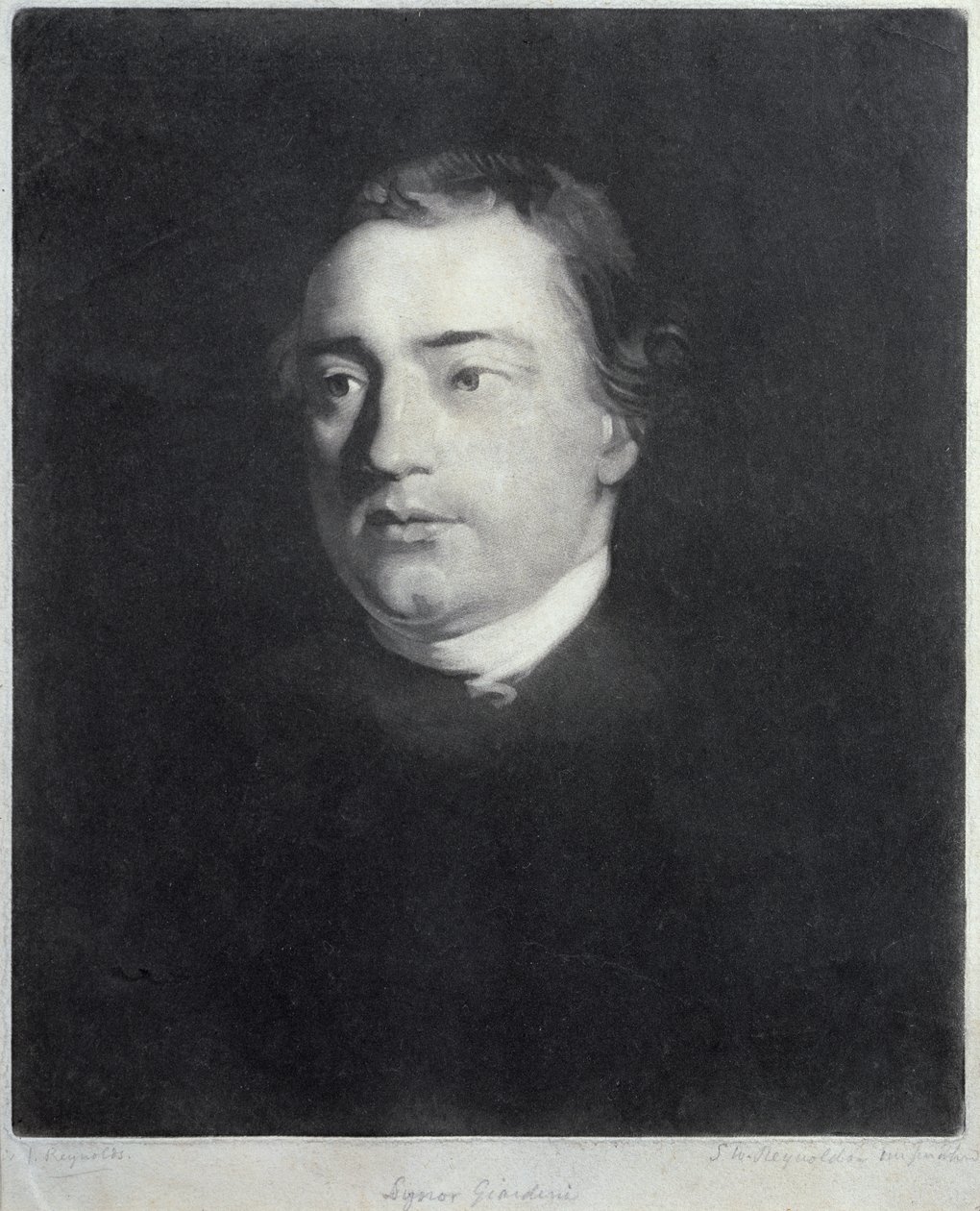Portret Felice de Giardini (1716-96), włoskiej skrzypaczki, rytowany przez Samuela Williama Reynoldsa (1773-1835) autorstwa Joshua Reynolds