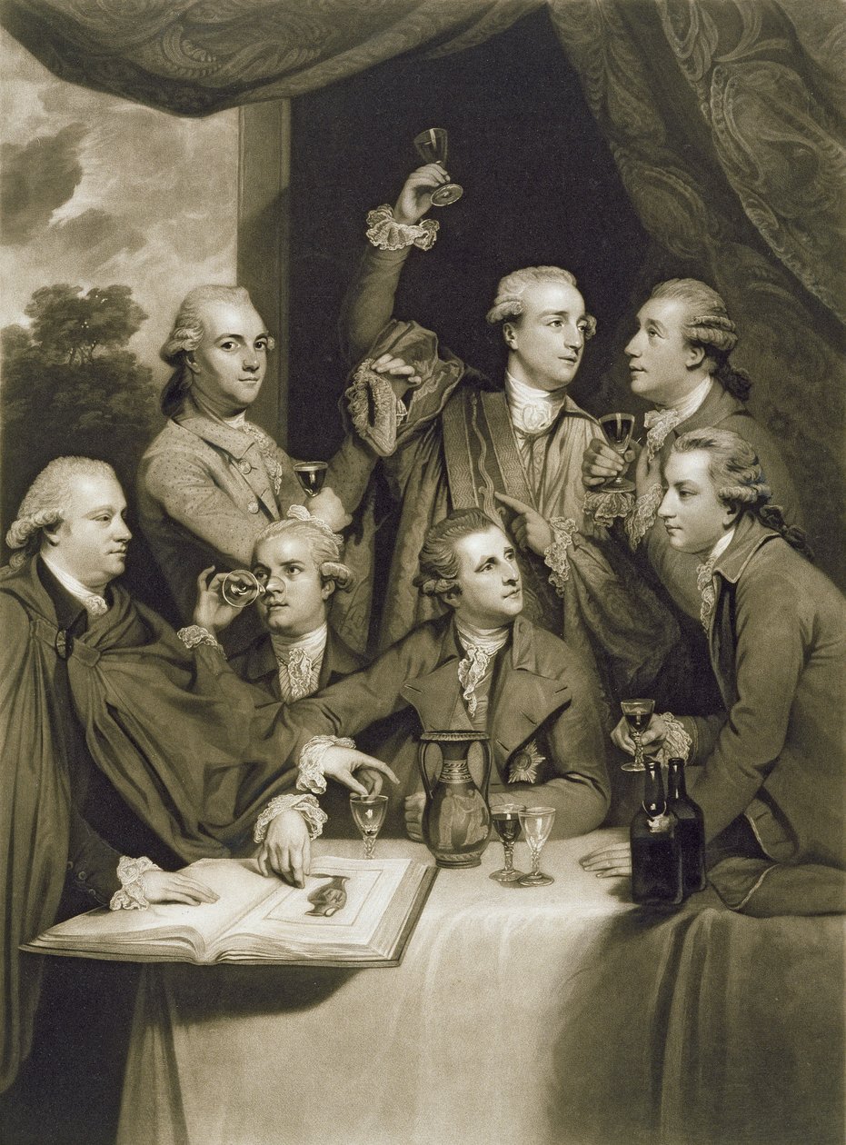 The Dilettanti Society, grawerowane przez Williama Say, 1812 (mezzotinta na papierze) autorstwa Joshua Reynolds
