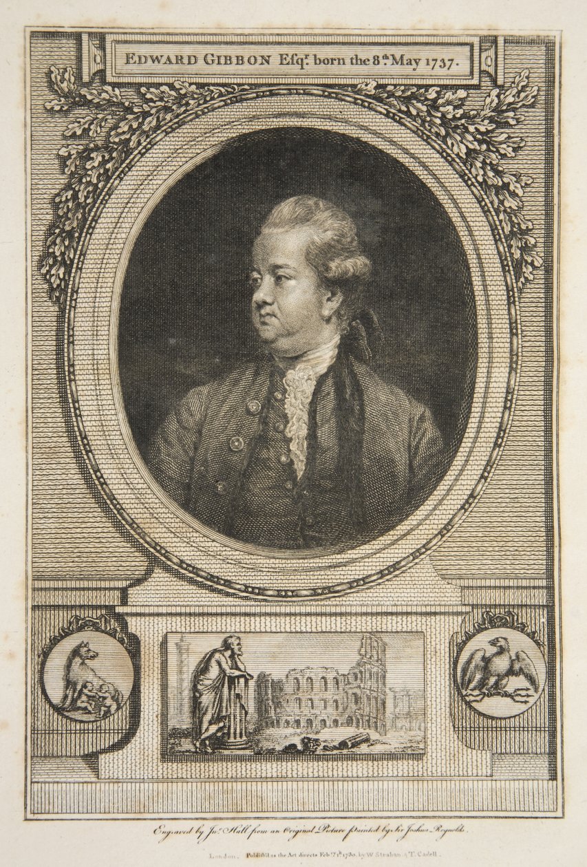 Edward Gibbon Esq., wyd. 1730 (grawerowanie) autorstwa Joshua (after) Reynolds