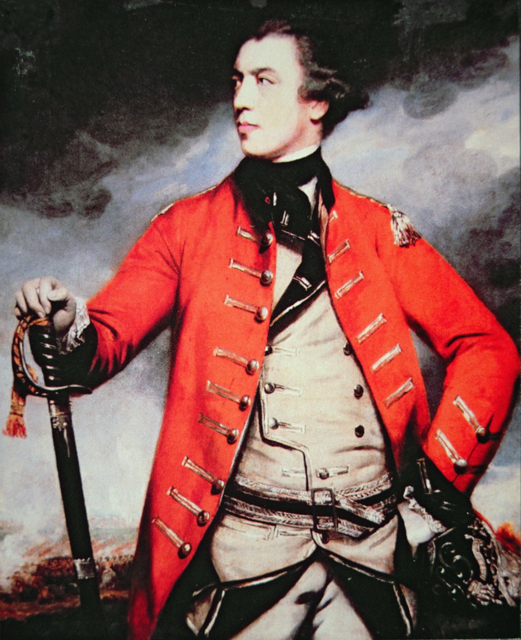 Generał John Burgoyne (kolor lito) autorstwa Joshua (after) Reynolds