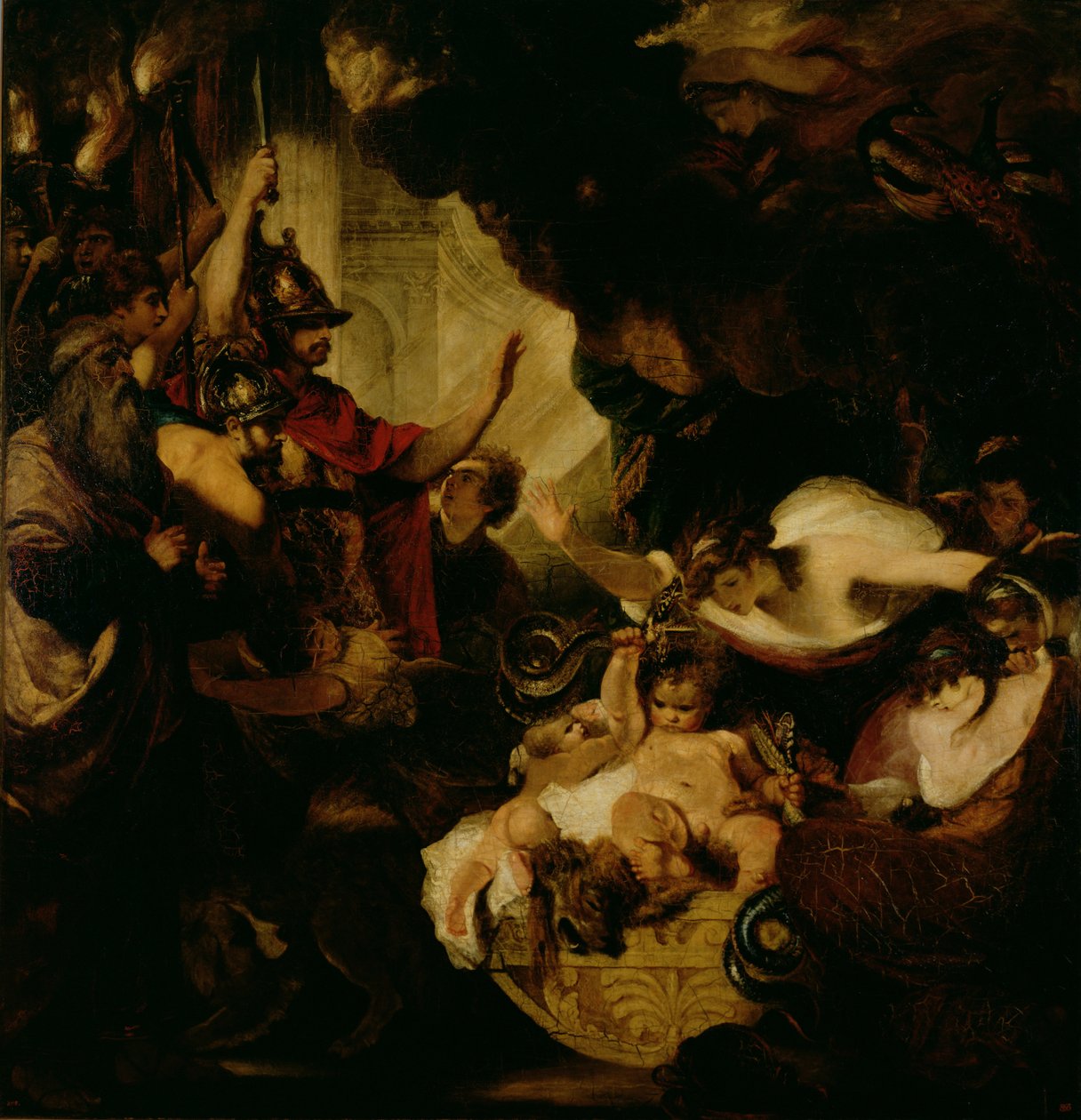 Niemowlę Herkules dusi węże, 1786-8 autorstwa Joshua Reynolds