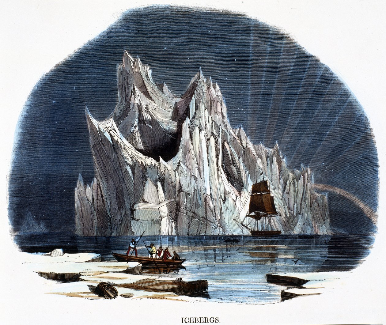 Góry lodowe, ze zjawisk natury, 1849 autorstwa Josiah Wood Whymper