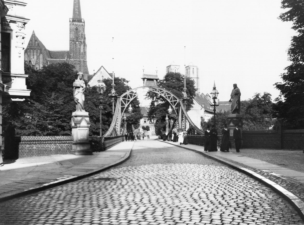 Most do Katedry, Wrocław (dzisiejszy Wrocław) Polska, ok. 1910 autorstwa Jousset