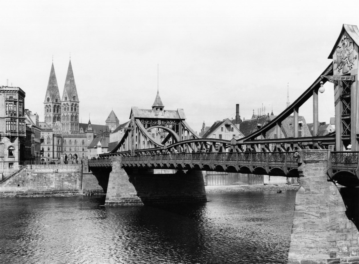 Most na Wezerze, Brema, ok. 1910 r. autorstwa Jousset