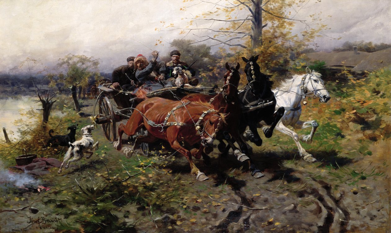 Rozpędzony rydwan, ok. 1900 autorstwa Jozef Brandt