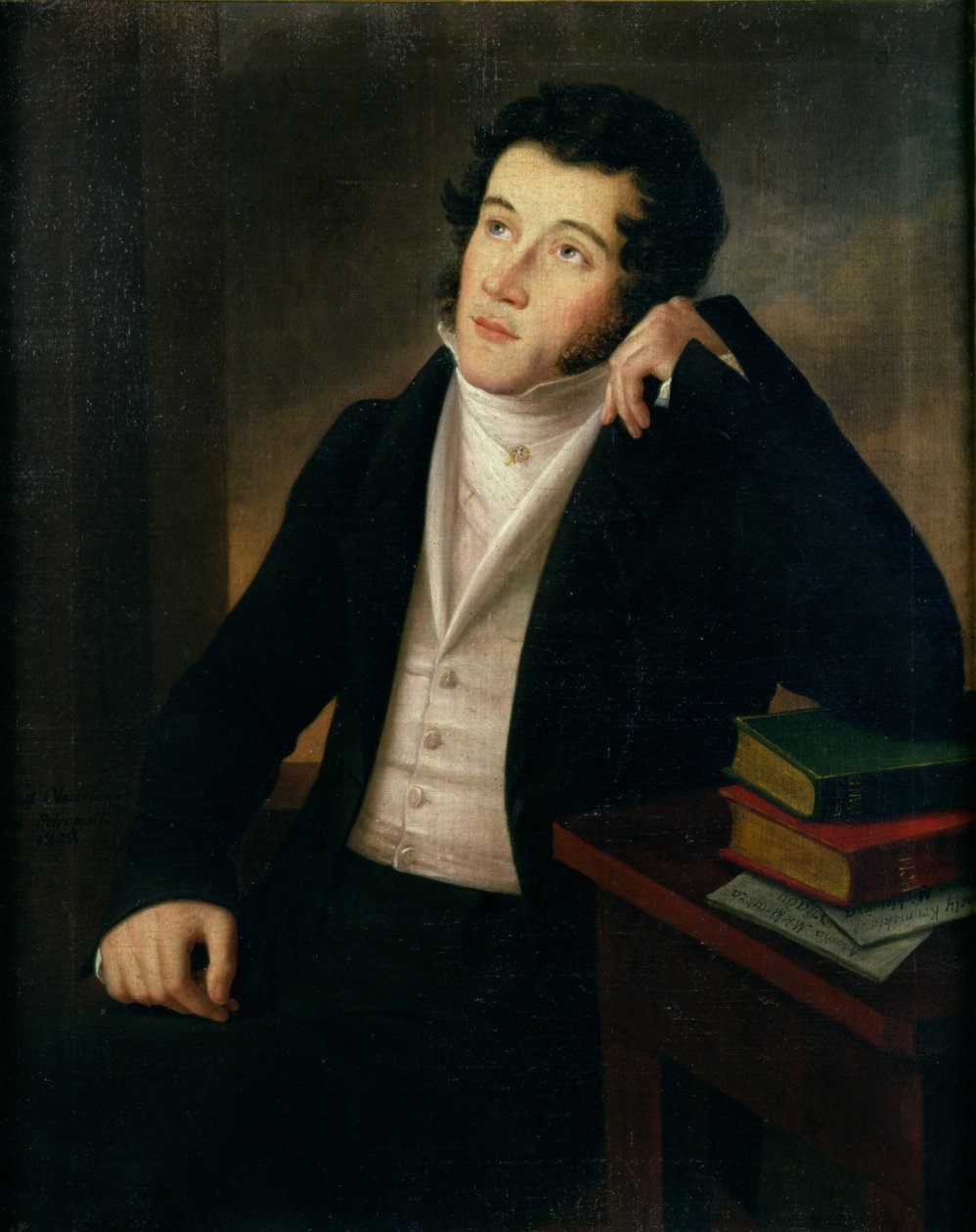 Portrait of Adam Bernard Mickiewicz (1798-1855) autorstwa Jozef Oleszkiewicz