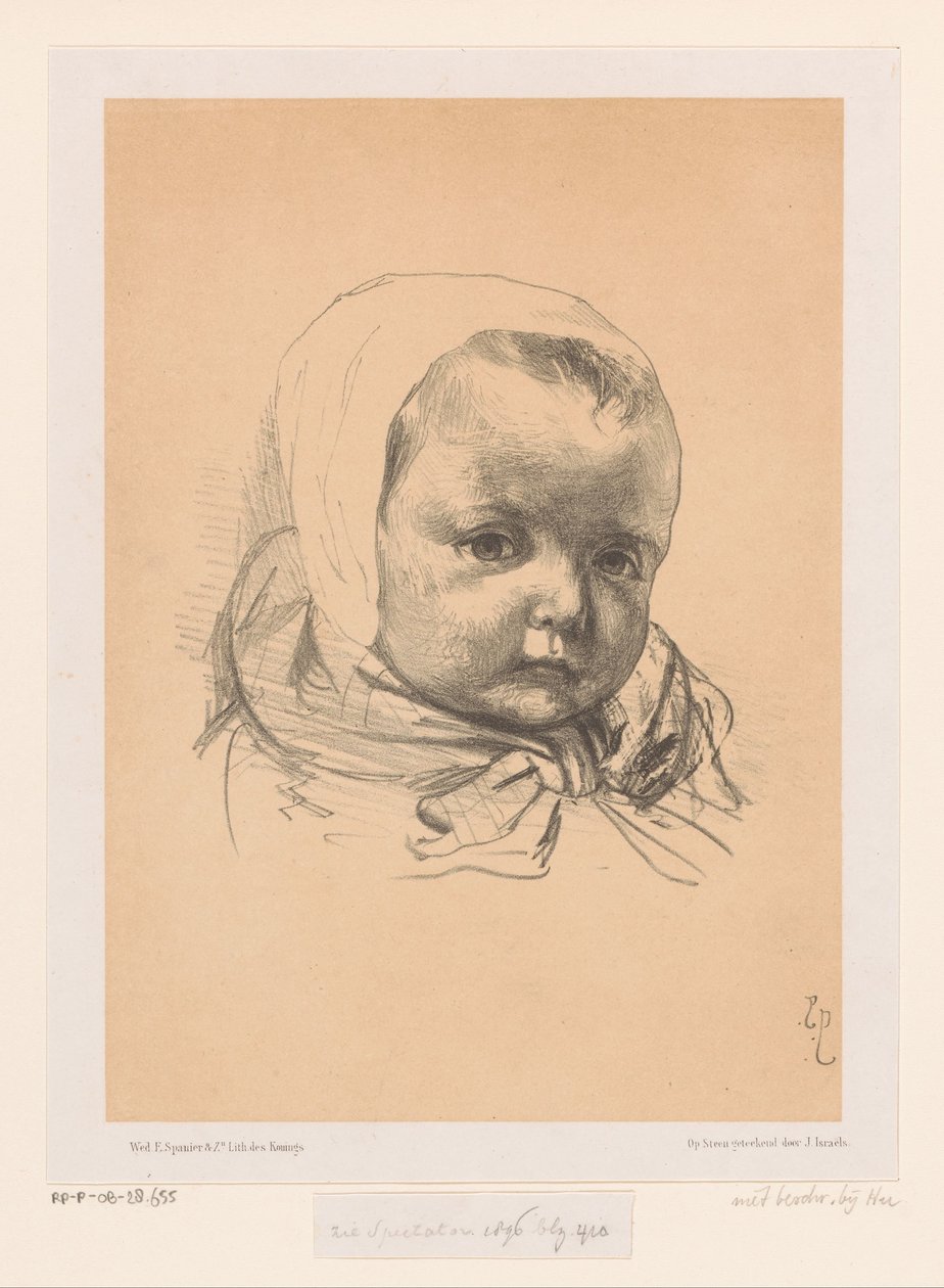 Portret dziecka w kapeluszu autorstwa Jozef Israëls