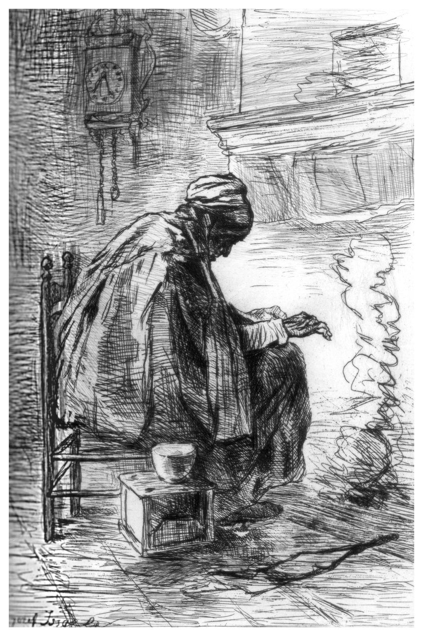 Palenisko, ok. 1880-1882. autorstwa Jozef Israëls