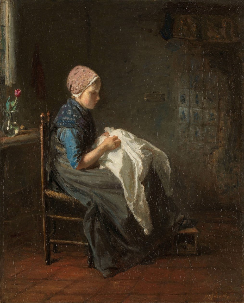 „Mała krawcowa” (tytuł oryginalny) autorstwa Jozef Israëls