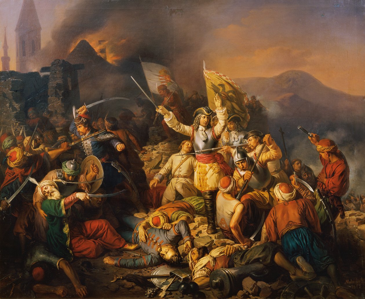 Odbicie Budy, 1686, 1858. autorstwa Jozsef Molnar