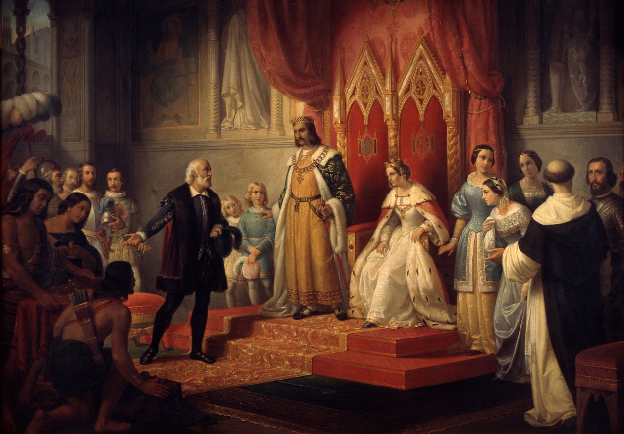 Cristopher Columbus na dworze katolickich monarchów autorstwa Juan Cordero