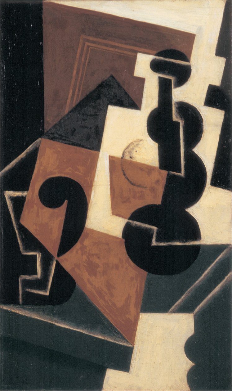 Szklanka i butelka na wodę autorstwa Juan Gris