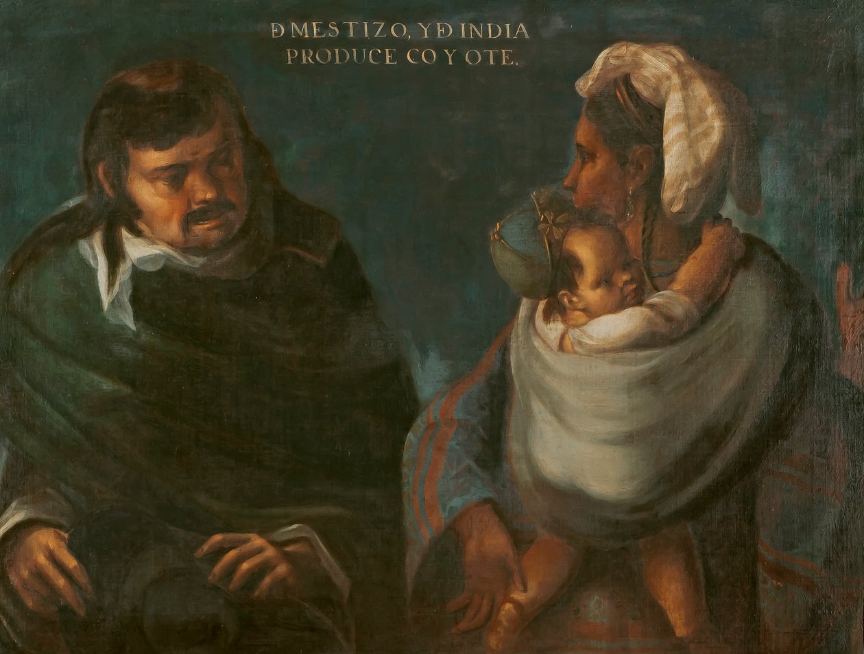 Metys i Indianin produkują kojota, ok. 1715 r. autorstwa Juan Rodríguez Juárez