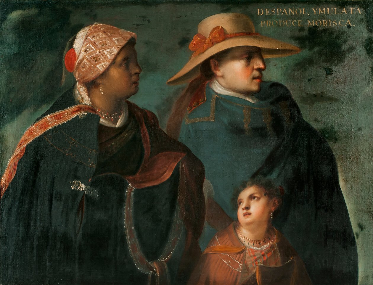 Hiszpan i Mulatka produkują moriskę, ok. 1715 r. autorstwa Juan Rodríguez Juárez
