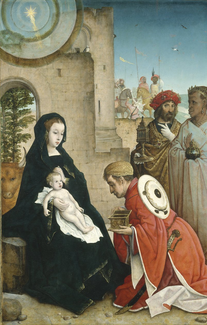 Adoracja Trzech Króli, ok. 1508-19 autorstwa Juan de Flandes