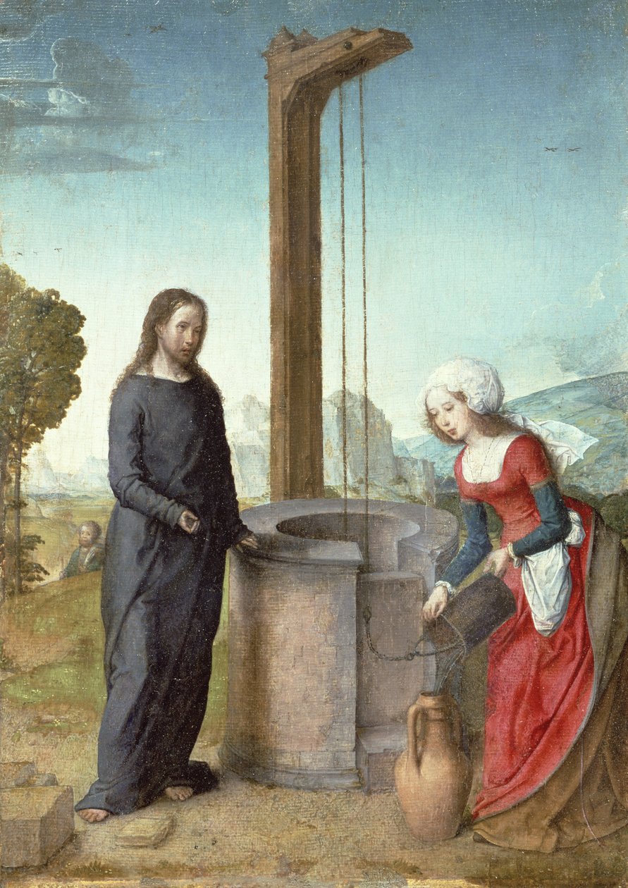 Chrystus i Kobieta z Samarii, ok. 1500 autorstwa Juan de Flandes