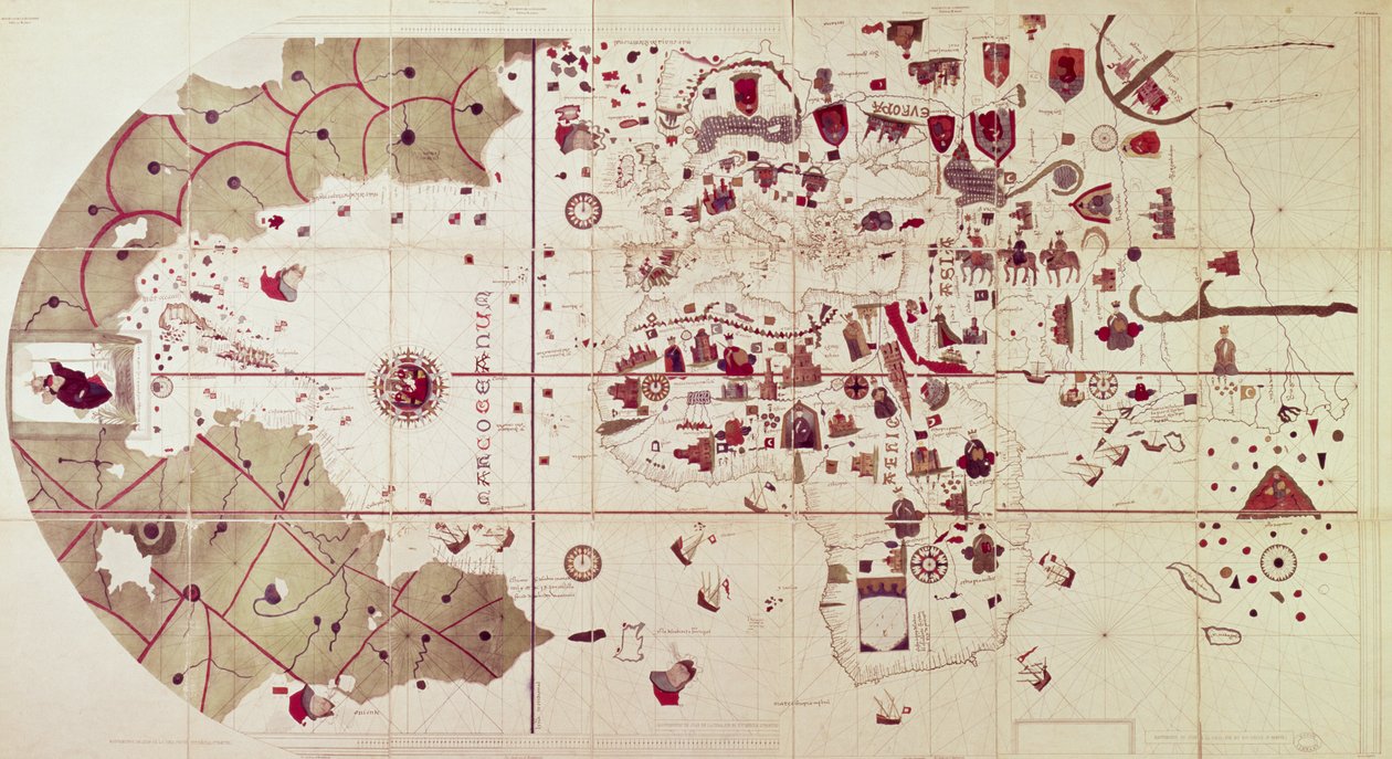 Mapa Starego i Nowego Świata, ok. 1500 autorstwa Juan de la Cosa