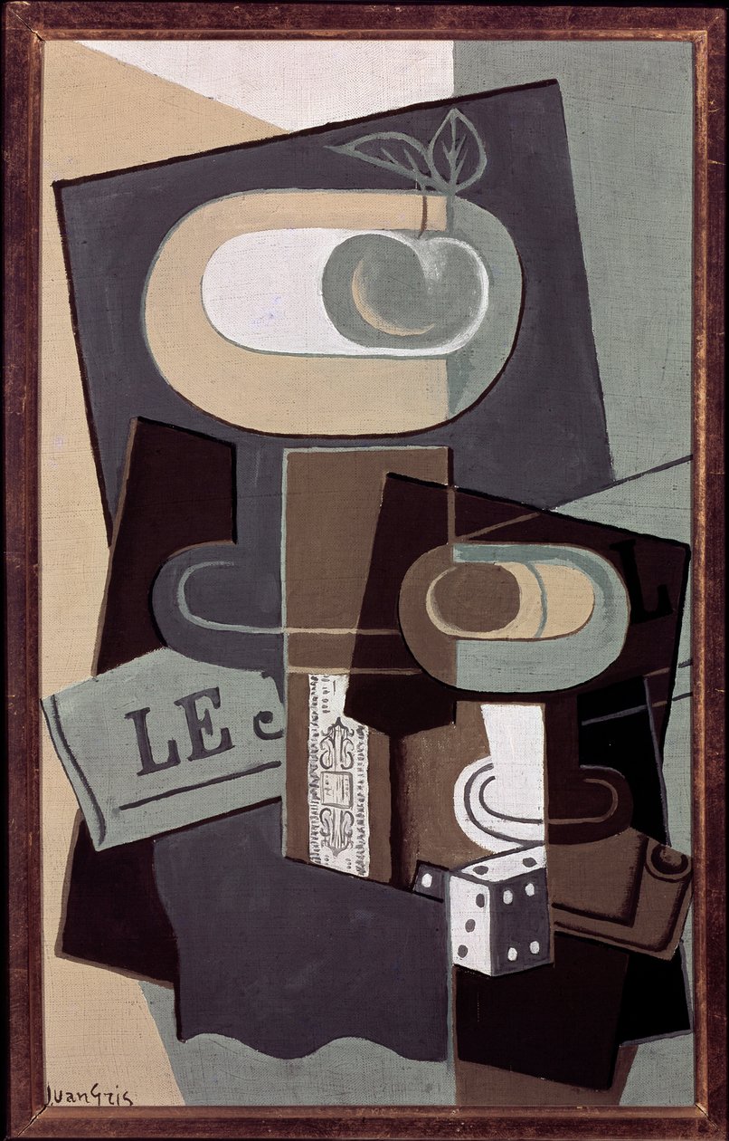 Kości (olej na płótnie) autorstwa Juan Gris