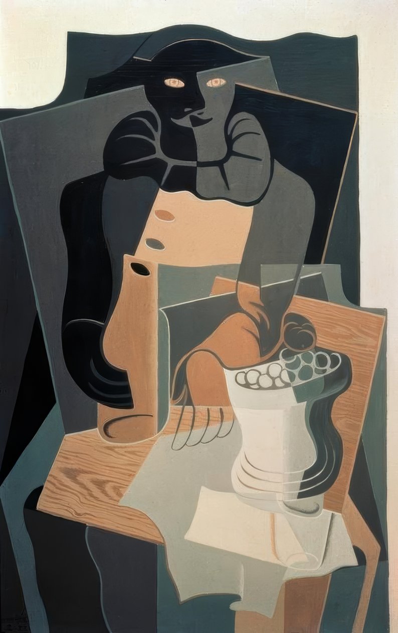 Arlekin przy stole autorstwa Juan Gris