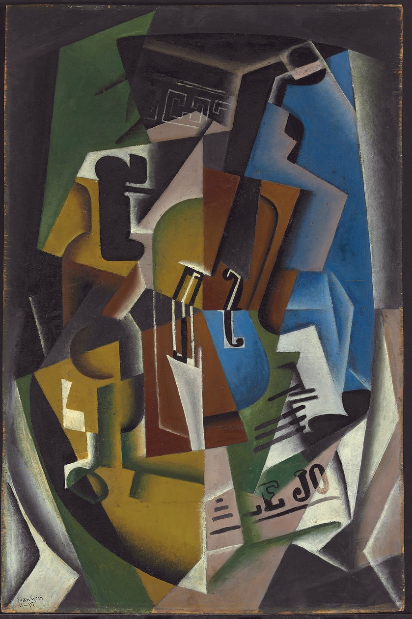 Skrzypce i Gazeta; Violon et journal, 1917 autorstwa Juan Gris