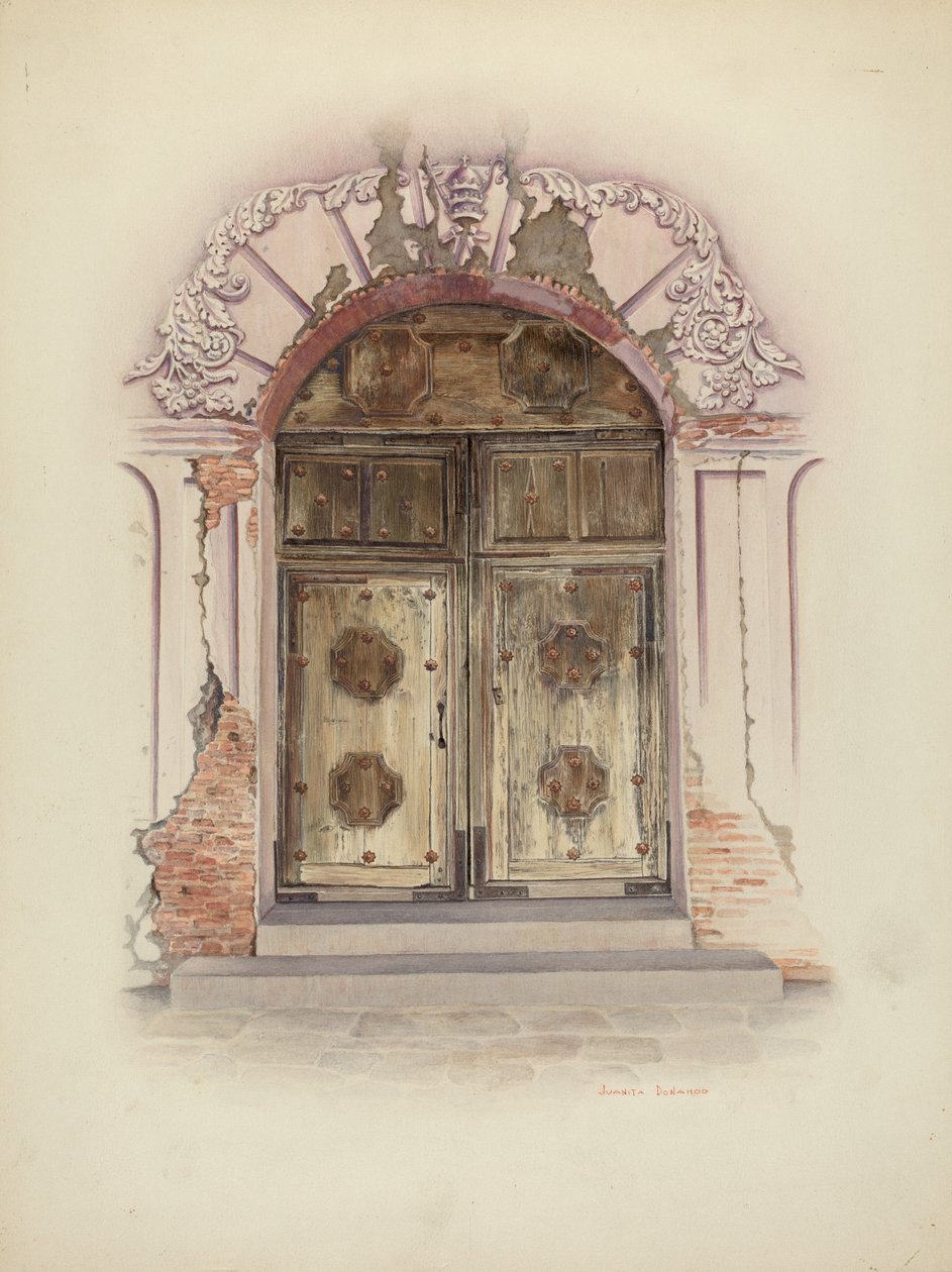 Malowanie drzwi i ścian, ok. 1930 r. 1941. autorstwa Juanita Donahoo