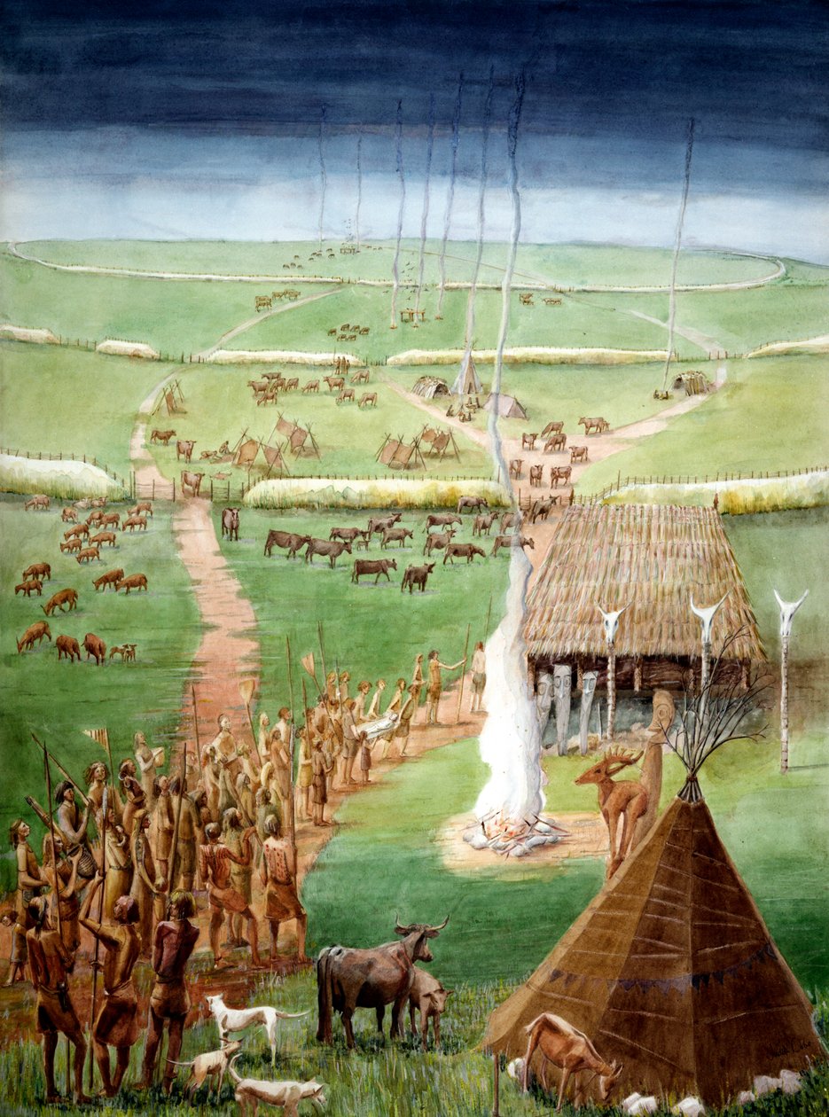 Windmill Hill, Avebury, Wiltshire, w czasach neolitu autorstwa Judith Dobie