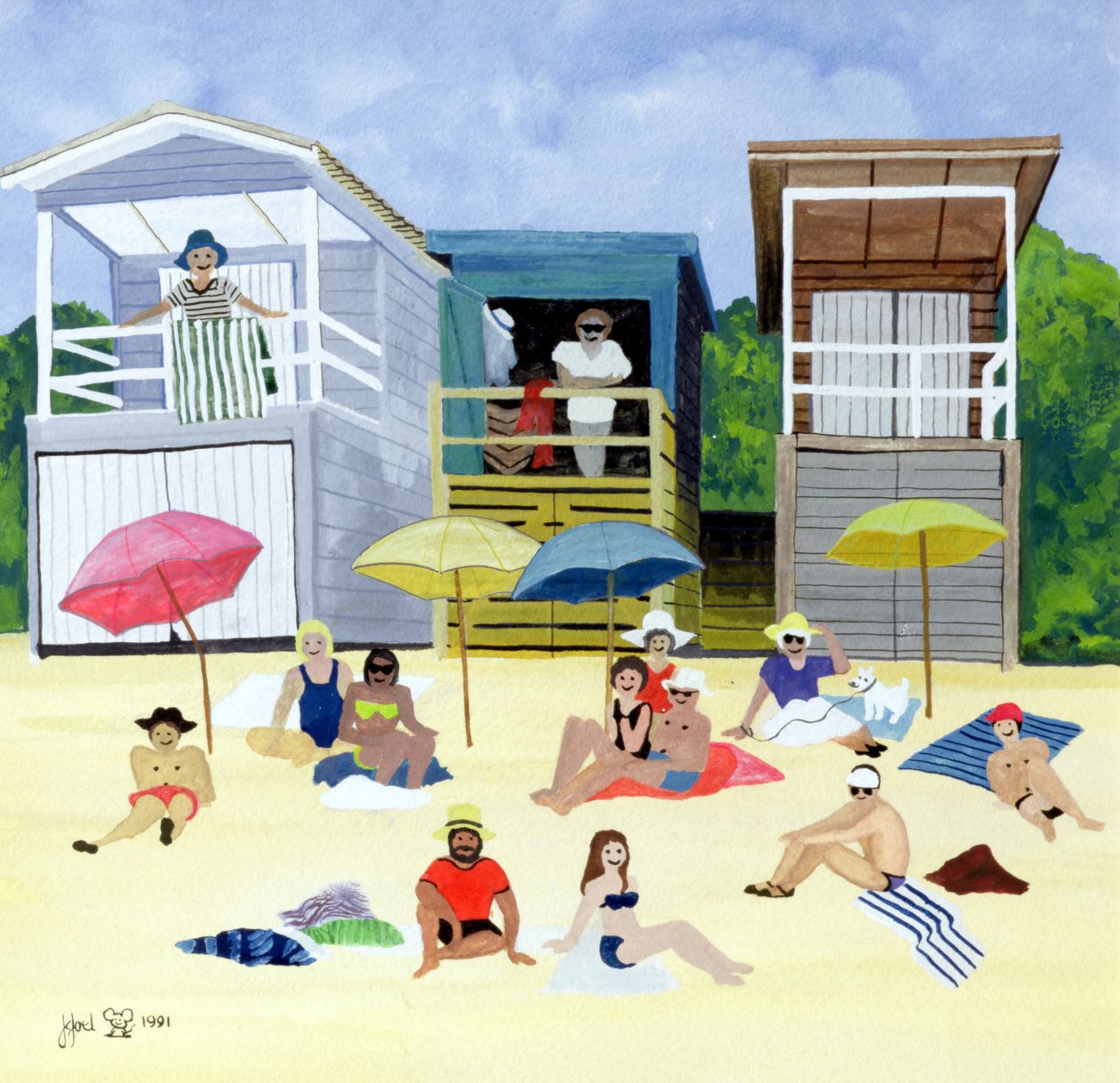 Chatki na plaży, 1991 autorstwa Judy Joel