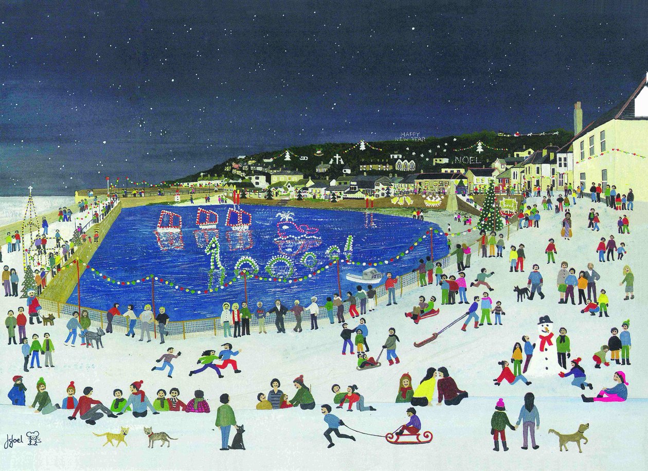 Mousehole Harbor Lights, 2009 (gwasz na papierze) autorstwa Judy Joel