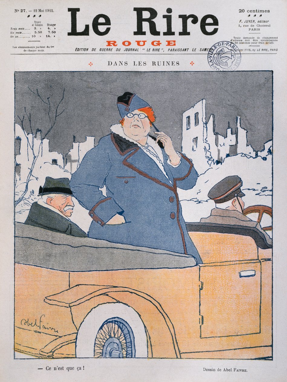 Czy to wszystko w ruinach, ilustracja na okładce z „Le Rire Rouge”, 22 maja 1915 r.? autorstwa Jules Abel Faivre